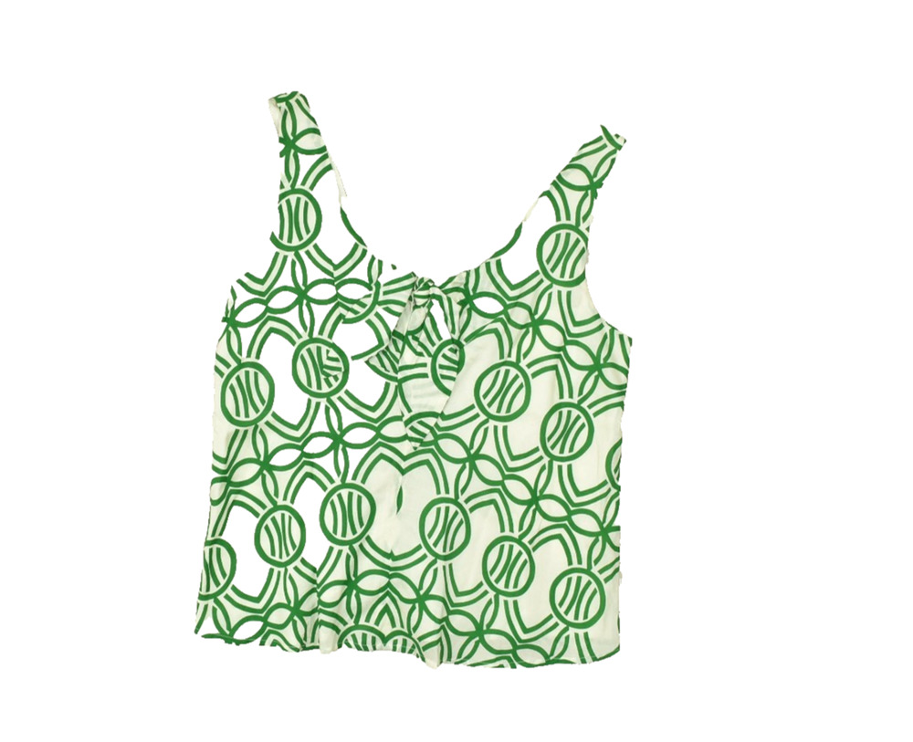 Maeve Women's Green Geometric Tank Top Blouse Sleeveless Regular Size XS NWT